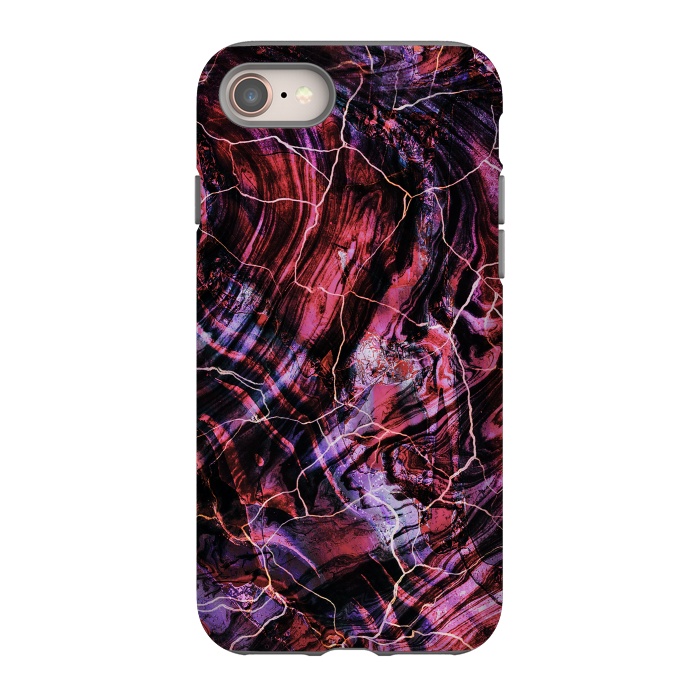 iPhone 8 StrongFit Marble art - dark pink and purple by Oana 
