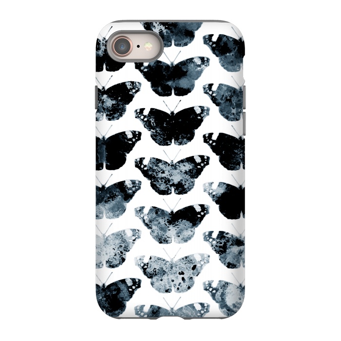 iPhone 8 StrongFit Ink splattered butterfly pattern by Oana 