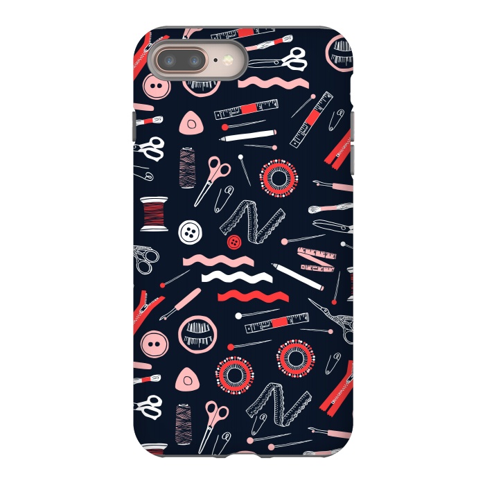 iPhone 8 plus StrongFit Cute Sewing Tools by Karolina