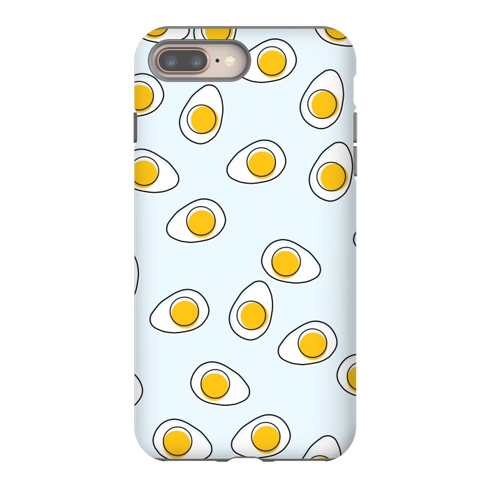 iPhone 8 plus StrongFit Cute Eggs on Blue Background by Karolina