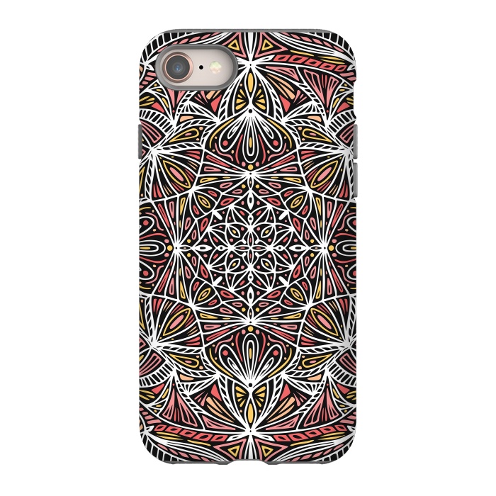 iPhone 8 StrongFit Colorful Mandala Pattern Design 20 by Jelena Obradovic