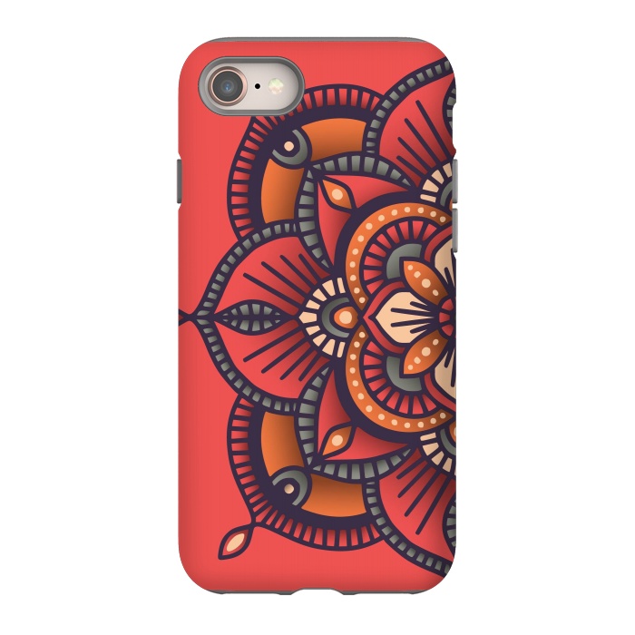 iPhone 8 StrongFit Colorful Mandala Pattern Design 25 by Jelena Obradovic