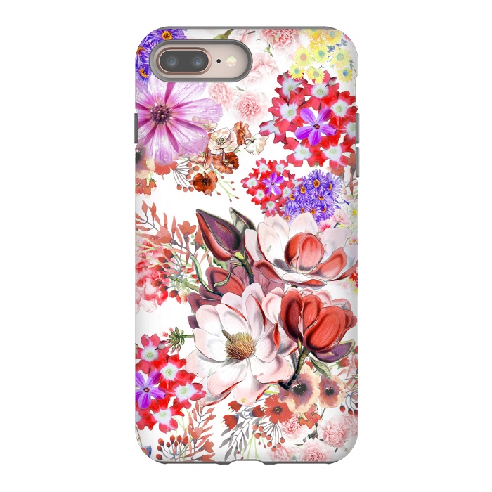 iPhone 8 plus StrongFit Romantic flowers botanical painting by Oana 