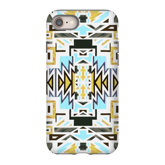 iPhone 8 StrongFit Colorful African tiki geometric pattern by Oana 