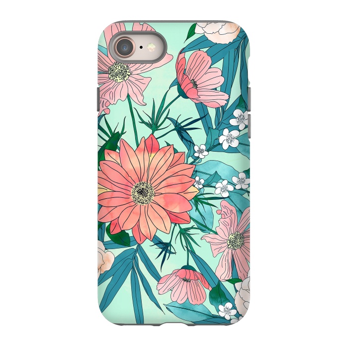 iPhone 8 StrongFit Boho chic spring garden flowers illustration by InovArts