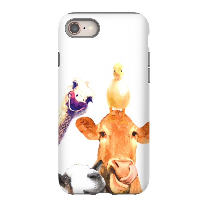 iPhone 8 StrongFit Funny Farm Animals Portrait by Alemi
