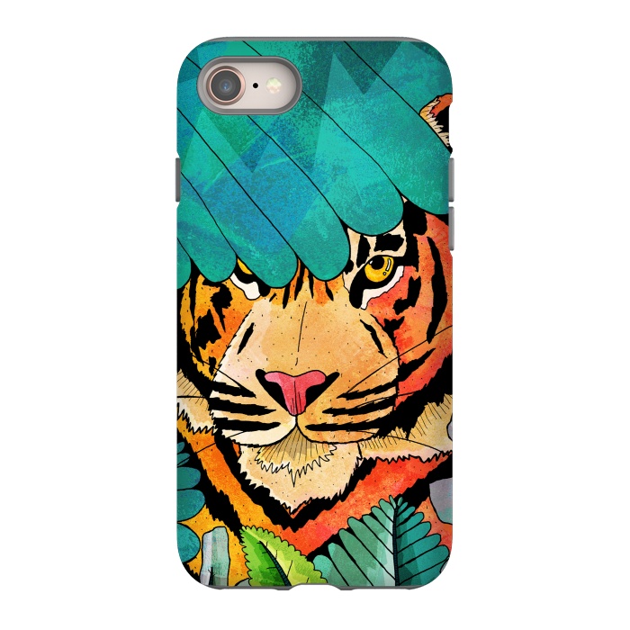 iPhone 8 StrongFit Jungle tiger hunter by Steve Wade (Swade)