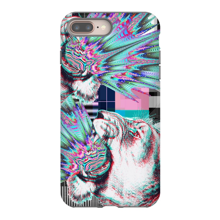 iPhone 8 plus StrongFit Psychedelic tiger glitch by Oana 