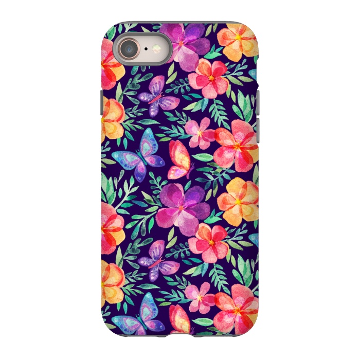 iPhone 8 StrongFit Summer Blooms & Butterflies by Micklyn Le Feuvre