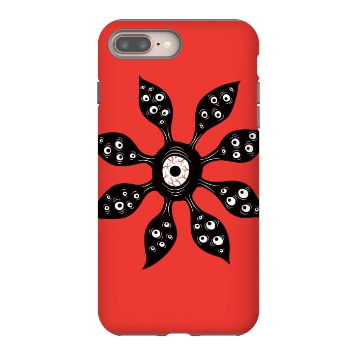 iPhone 8 plus StrongFit Creepy Witchy Eye Monster On Red by Boriana Giormova