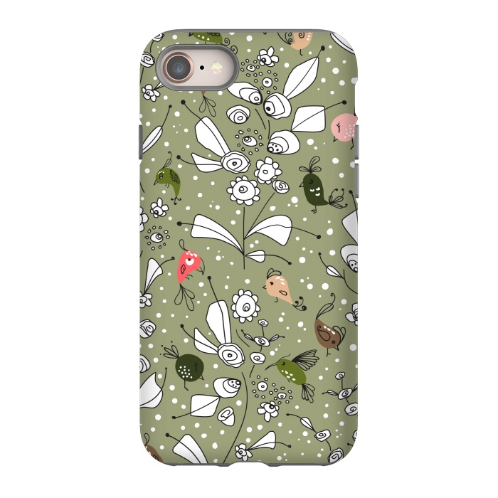 iPhone 8 StrongFit Bye Bye Birdie - Green by Paula Ohreen