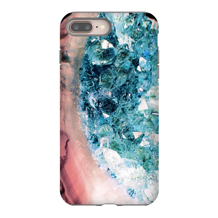 iPhone 8 plus StrongFit Pink turquoise gemstones and crystals by Oana 