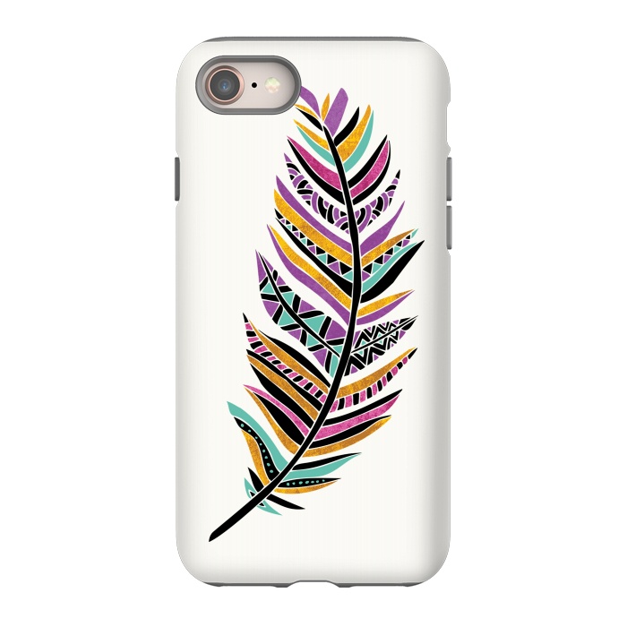 iPhone 8 StrongFit Dreamy Feather by Pom Graphic Design