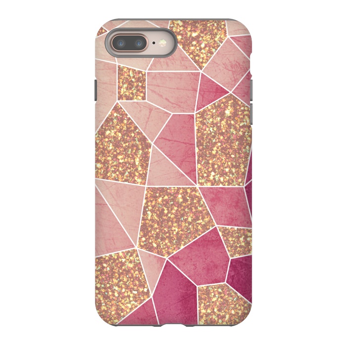 iPhone 8 plus StrongFit Pink geometric glitters by Jms