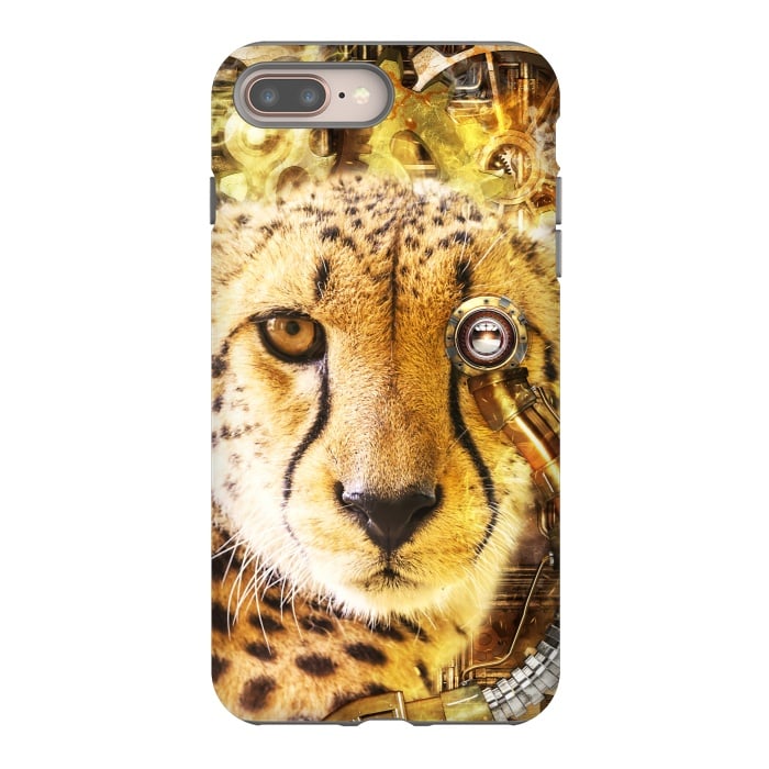iPhone 8 plus StrongFit Steampunk Cheetah by Simone Gatterwe
