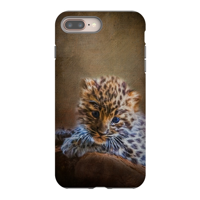 iPhone 8 plus StrongFit Cute painting amur leopard cub by Simone Gatterwe