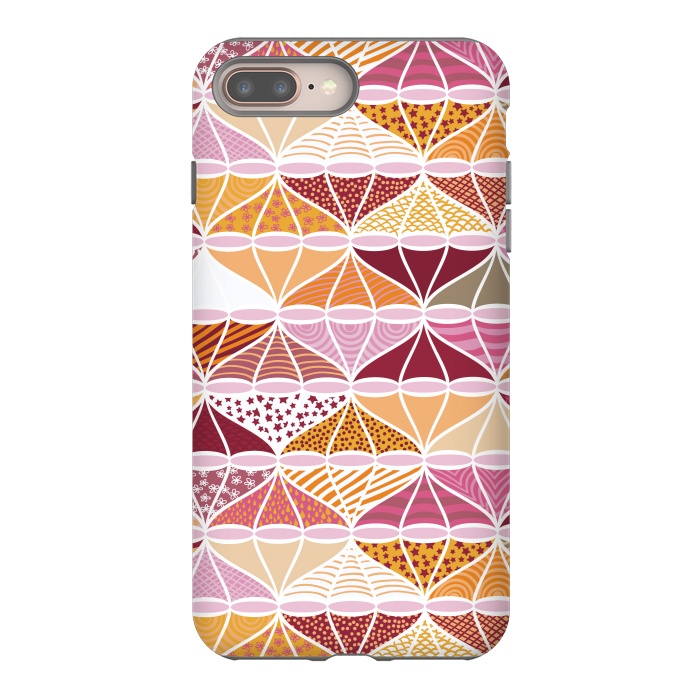 iPhone 8 plus StrongFit April Showers Bring Brollies - Pink and Orange by Paula Ohreen