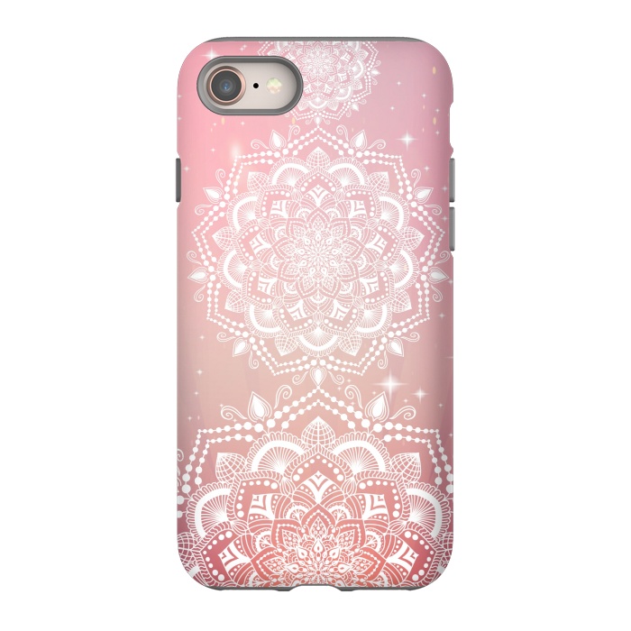 iPhone 8 StrongFit Pink flower mandalas by Jms