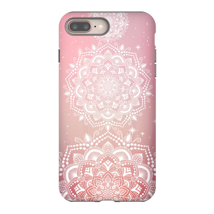 iPhone 8 plus StrongFit Pink flower mandalas by Jms