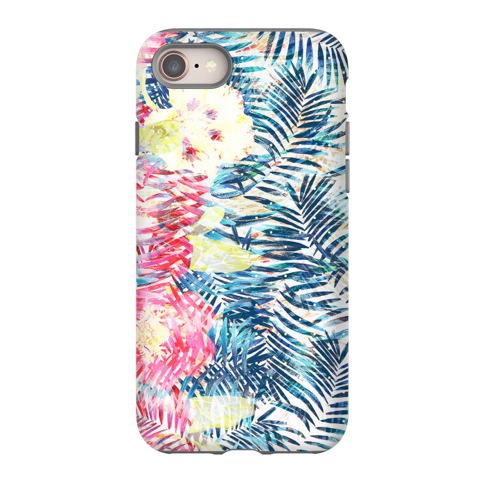 iPhone 8 StrongFit Colorful tropical leaves hawaiian bouquet by Oana 