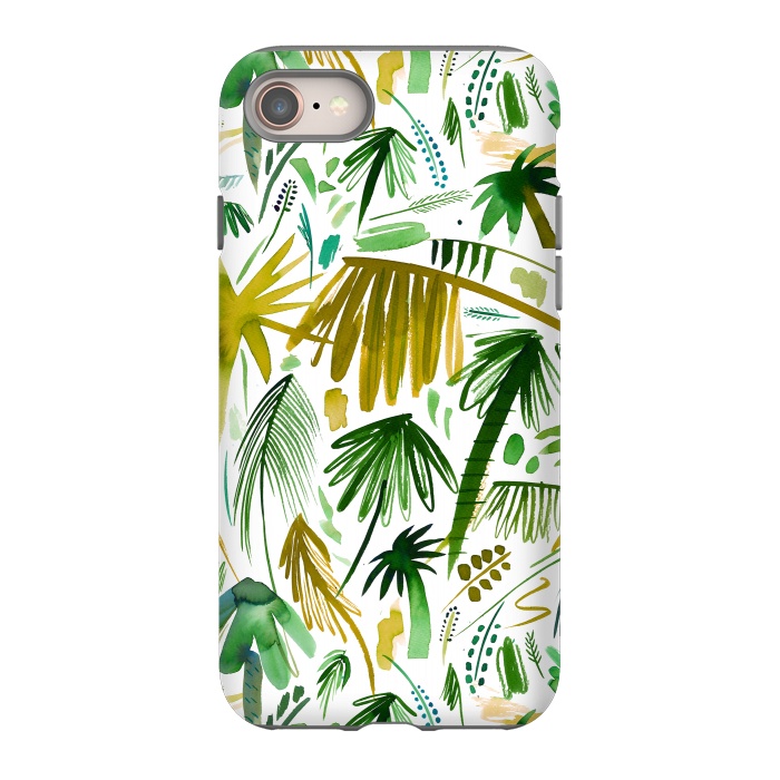iPhone 8 StrongFit Brushstrokes Tropical Palms by Ninola Design