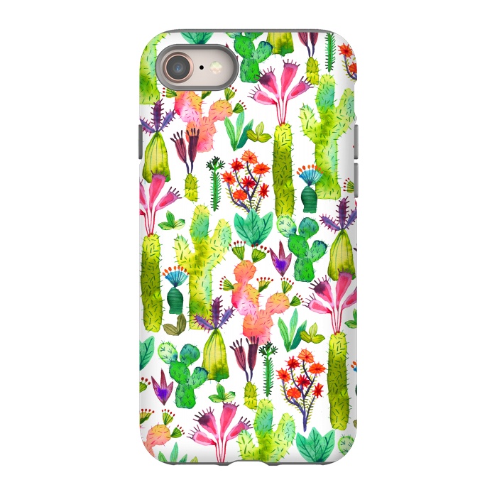 iPhone 8 StrongFit Funny Cacti Garden by Ninola Design