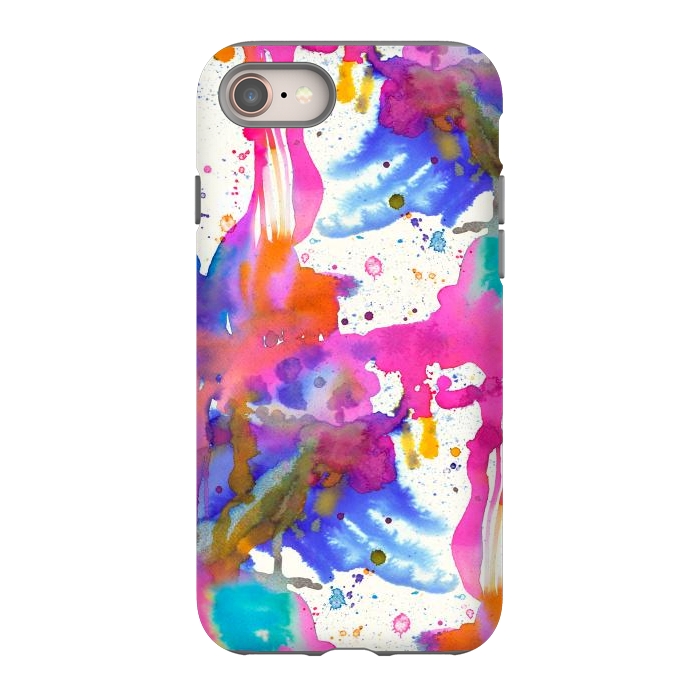 iPhone 8 StrongFit Paint Splashes Pink by Ninola Design