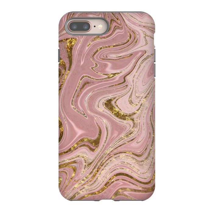 iPhone 8 plus StrongFit Rosegold Marbled Elegance 2 by Andrea Haase