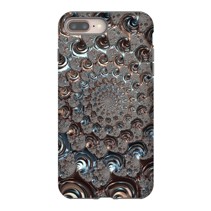 iPhone 8 plus StrongFit Fractal Fantasy Teal And Copper 2 by Andrea Haase