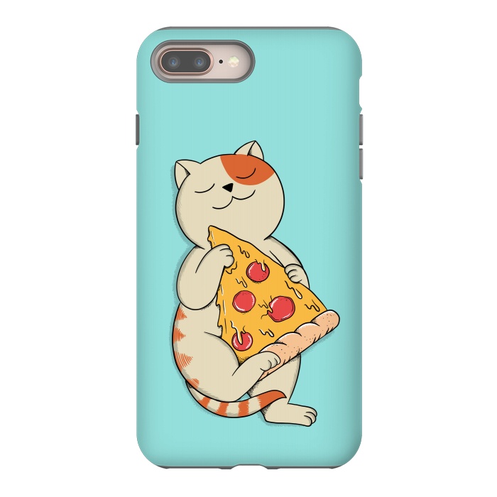 iPhone 8 plus StrongFit Cat and Pizza by Coffee Man