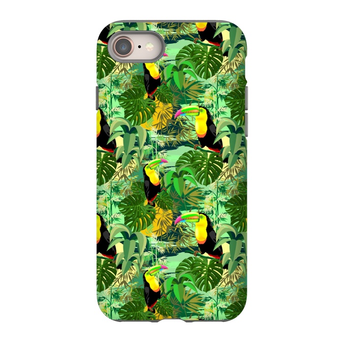 iPhone 8 StrongFit Toucan in Green Amazonia Rainforest  by BluedarkArt