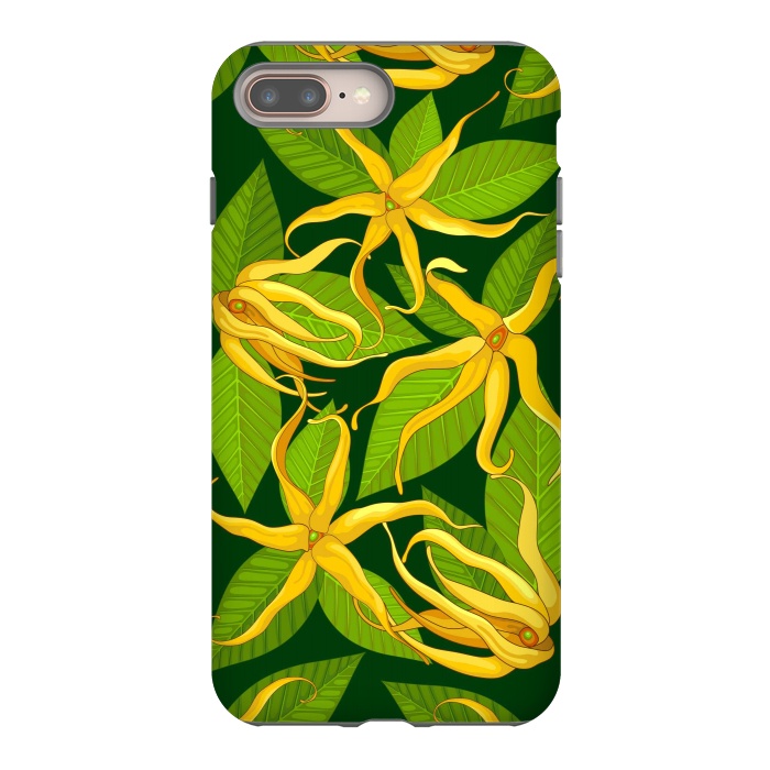 iPhone 8 plus StrongFit Ylang Ylang Exotic Scented Flowers and Leaves by BluedarkArt