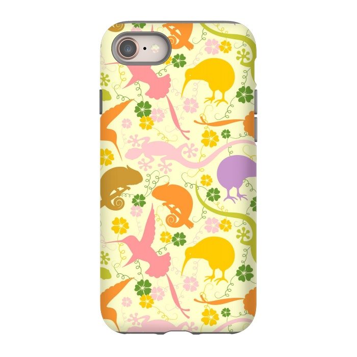 iPhone 8 StrongFit Animals Exotic Pastel Colors Shapes Pattern by BluedarkArt