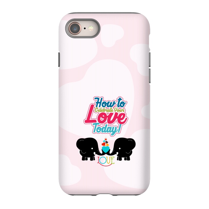 iPhone 8 StrongFit couple elephants by TMSarts