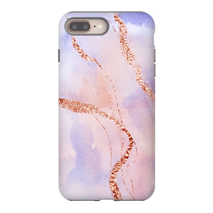 iPhone 8 plus StrongFit Pink and Blush Marble Ink with rosegold glitter veins by  Utart