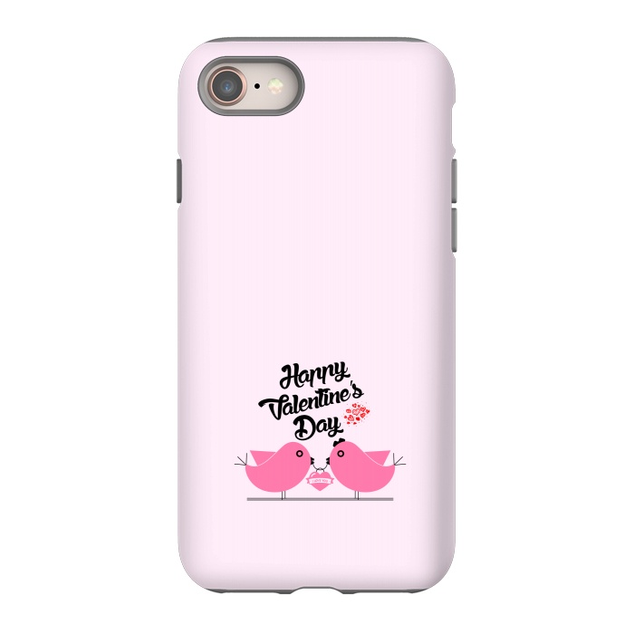 iPhone 8 StrongFit pink couple birds by TMSarts