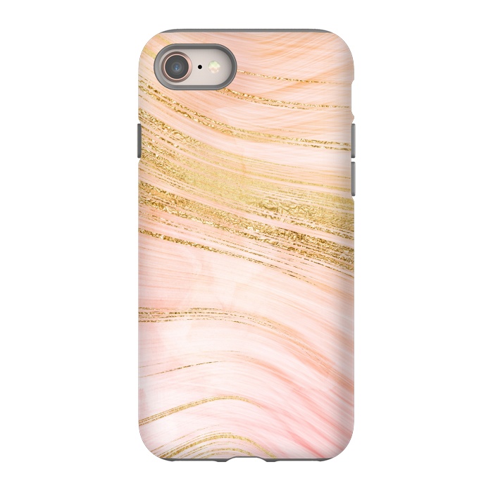 iPhone 8 StrongFit Pink Mermaid Lush Marble with Faux Gold Veins by  Utart