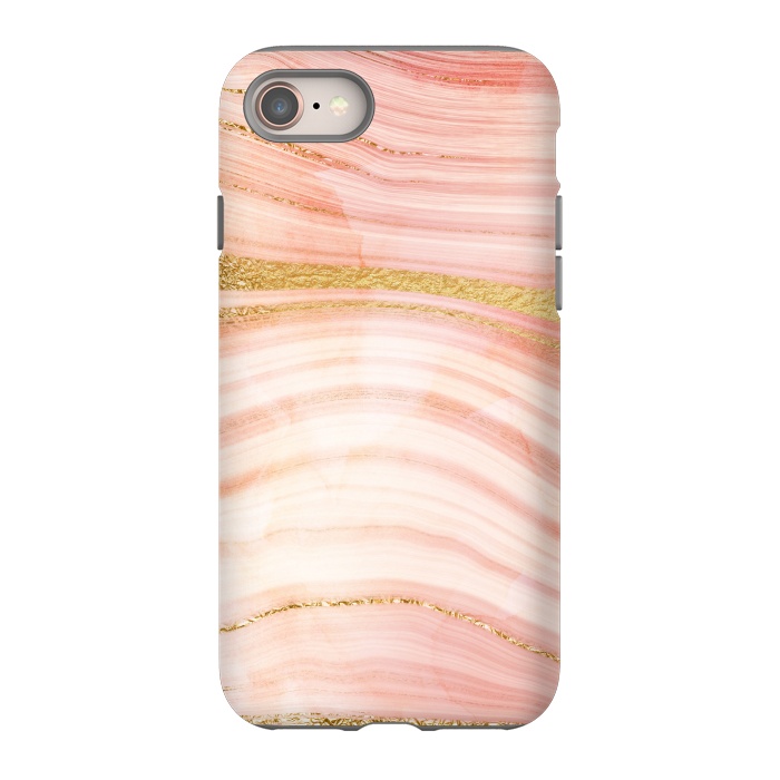 iPhone 8 StrongFit Blush Mermaid Marble with Faux Gold Veins by  Utart