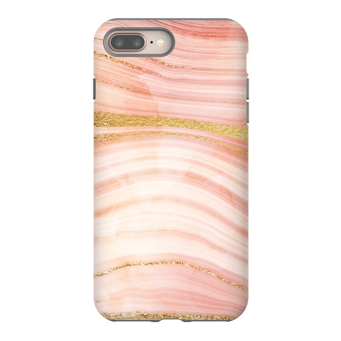 iPhone 8 plus StrongFit Blush Mermaid Marble with Faux Gold Veins by  Utart