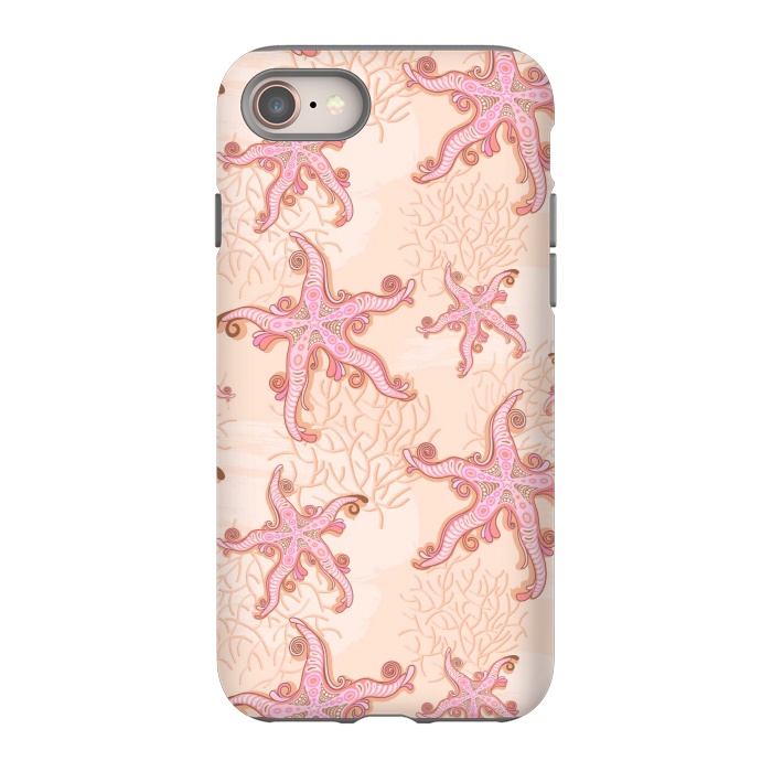 iPhone 8 StrongFit Starfish and Coral Pink Pastel by BluedarkArt