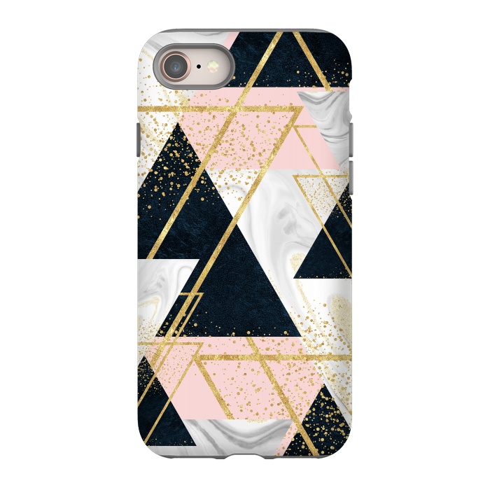 iPhone 8 StrongFit Elegant geometric and confetti golden design by InovArts