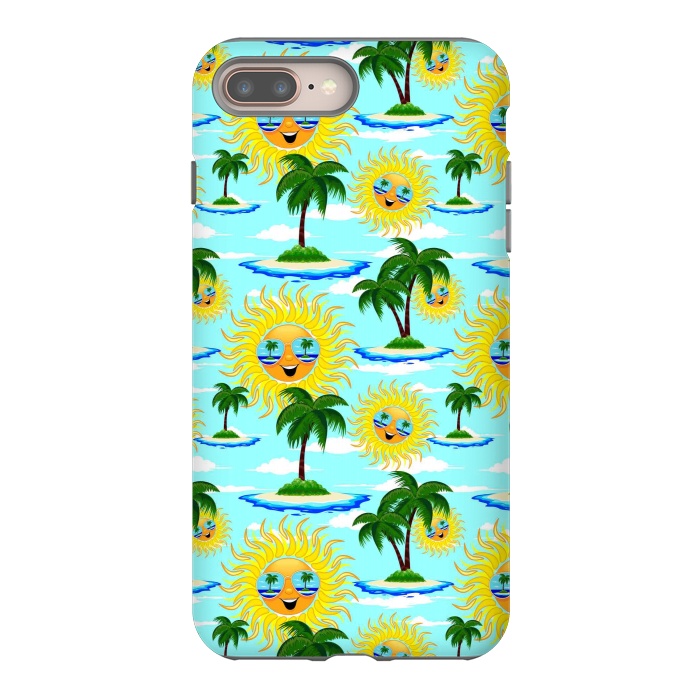 iPhone 8 plus StrongFit Happy Summer Sun on Tropical Island by BluedarkArt