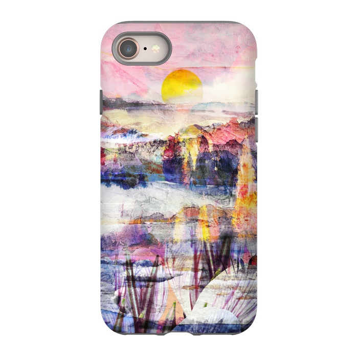 iPhone 8 StrongFit Colorful painted sunset landscape by Oana 