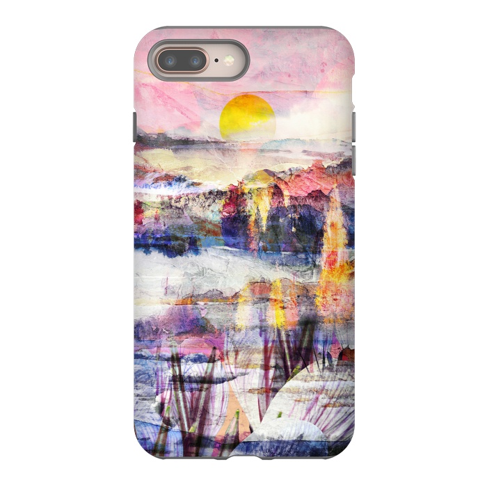 iPhone 8 plus StrongFit Colorful painted sunset landscape by Oana 