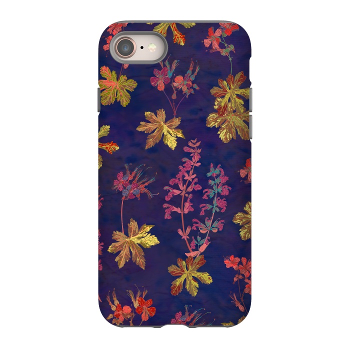 iPhone 8 StrongFit Blue Geraniums by Lotti Brown