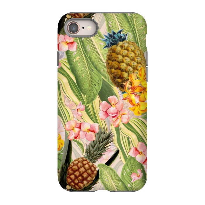 iPhone 8 StrongFit Gold and pink Banana and Pinapple Jungle Garden by  Utart