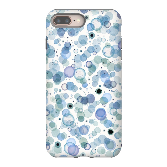 iPhone 8 plus StrongFit Blue Bubbles by Ninola Design
