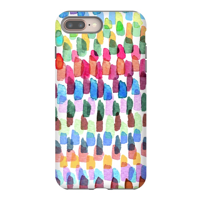 iPhone 8 plus StrongFit Colorful Brushstrokes Stains  by Ninola Design