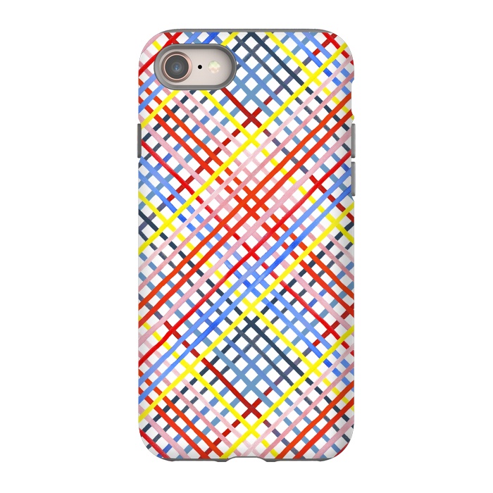 iPhone 8 StrongFit Gingham Vichy Multicolored by Ninola Design