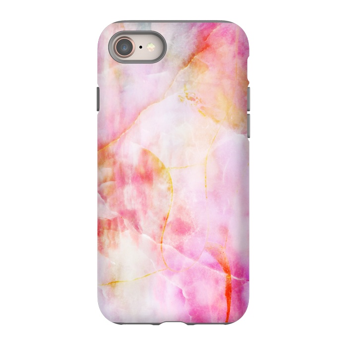 iPhone 8 StrongFit Watercolor painted pink marble by Oana 